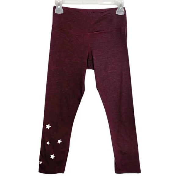 Spiritual Gangster Leggings Dreamer Stars Power Yoga Capri Crop Size Small Red - Picture 3 of 15